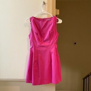 Elegant Barbie Pink sleeveless Mini Dress